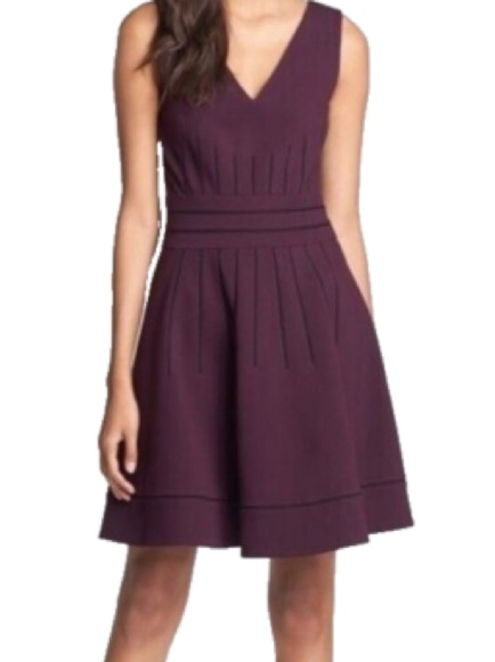 Diane Von Furstenberg Georgette Sleeveless V-Neck Mini Dress in Plum
